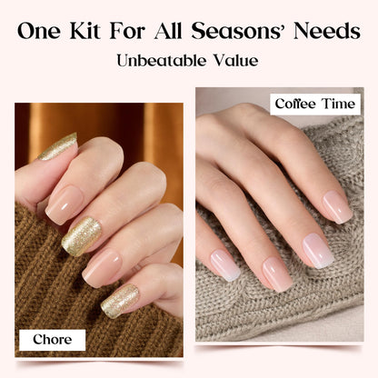 Beetles Press on Nails Kit 720Pcs 24 Colors, Press on Nails Short Almond Glossy Matte Glitter With Nail Glue & Nail Tabs Stickers, Natural Fit Lightweight Fake Nails Kit Art For Women Girls
