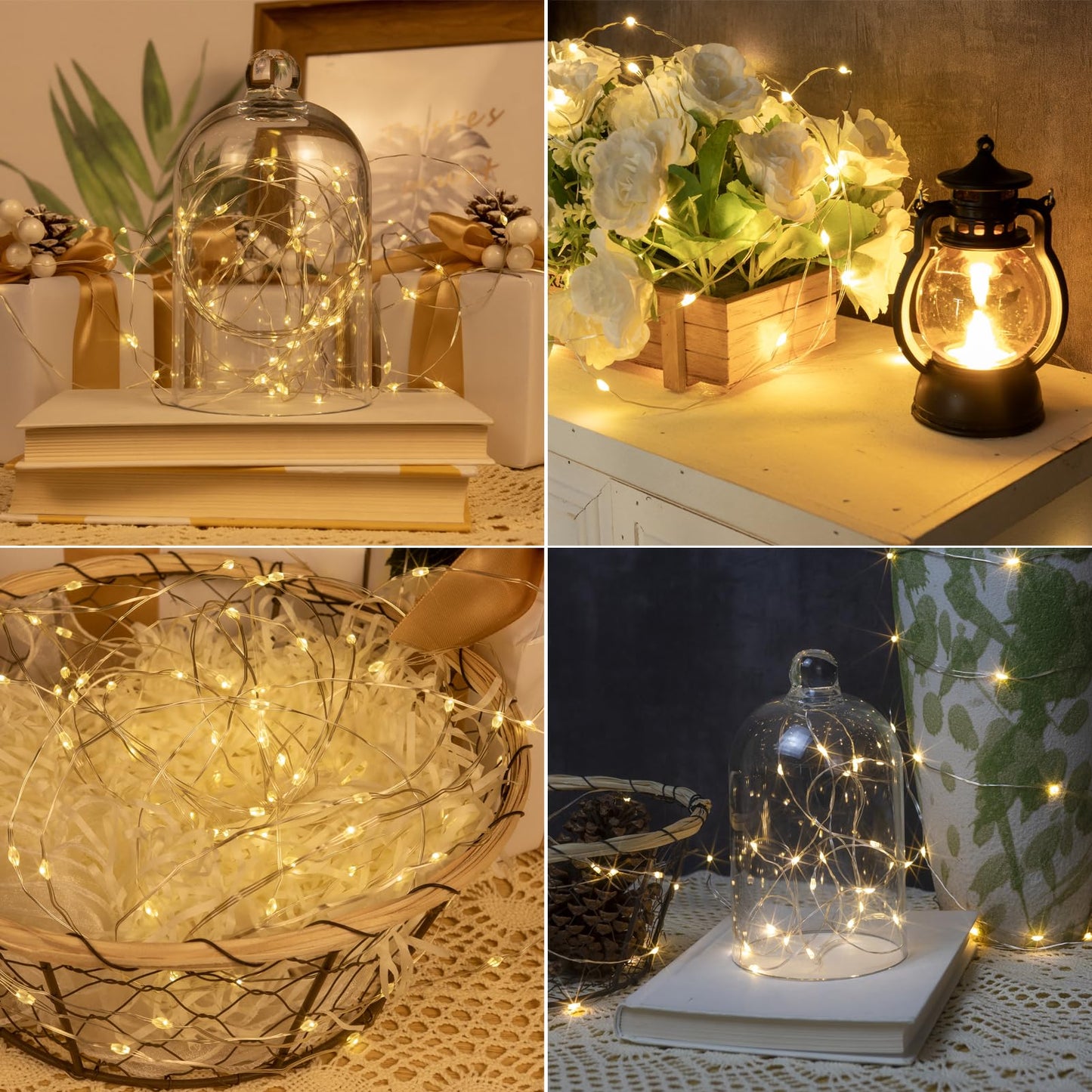 ZELUXDOT Fairy Lights Plug in,400FT 1200LEDs Waterproof Led String Lights,8 Modes Remote Twinkle Light for Outdoor Indoor Christmas Wedding Birthday Garden Party Decorations,Silver Wire,Warm White