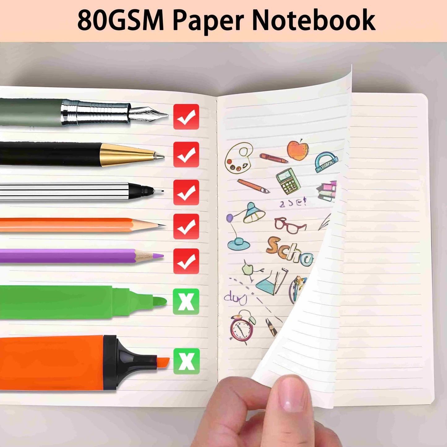 TAZQINCO 10 Packs A5 Lined Kraft Notebooks Bulk, 80GSM Thick Paper 36 Sheets 72 Pages (Upgraded From 30 Sheets 60 Pages), 8.15x5.5in Size, Journaling Notebooks, Kraft Soft Cover Composition Notepad, Ruled Subject Notebooks, Travel Diary, Journals Memo, Fo