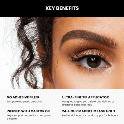 MoxieLash Magnetic Eyeliner for Eyelashes - Premium Magnetic Liner for Eyelashes - Secure Hold & Easy to Use - Lash Liner & Smudge Proof - Cruelty & Paraben Free - Natural Look