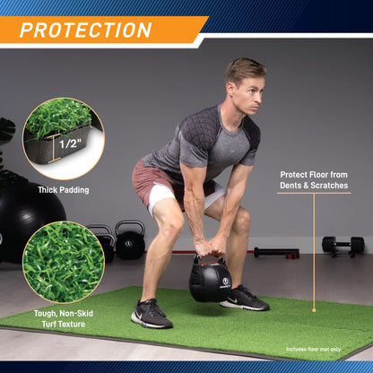 Marcy Turf Mat – 6 Interlocking 2’x 2’ EVA Foam & Artificial Turf Tiles for Home Gym, HIIT, Cardio, Strength & Agility Training – Shock Absorbing, Noise-Reducing (MAT-50)