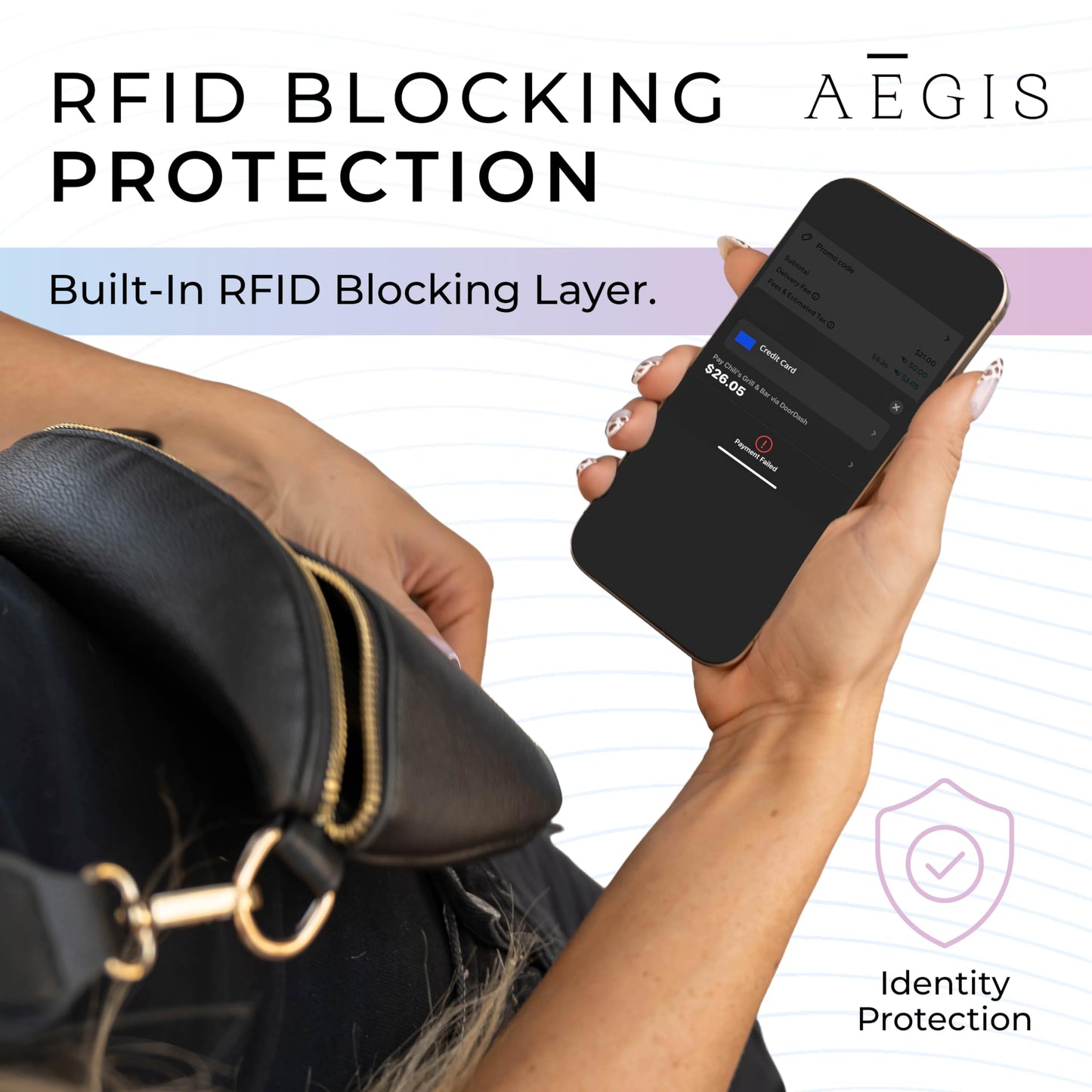 Leather RFID Anti Theft Sling Bag for Women, Small Crossbody Travel Purse, Pickpocket Proof RFID Blocking Crossbody Bag for Women Travel, Small Black