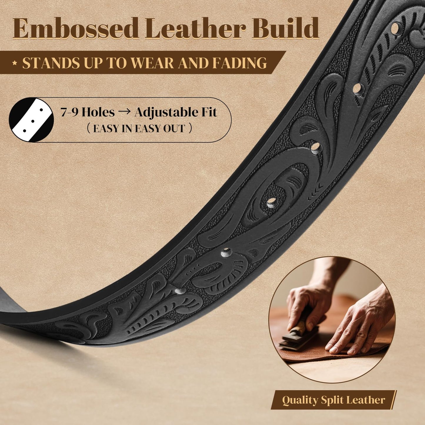 LALATCH Western Cowboy Belts Western Belts for Women Men Cowgirl Cowboy Belt Buckles Leather Cowboy Belt for Men Rodeo Outfit, Gold Horse/Black Belt