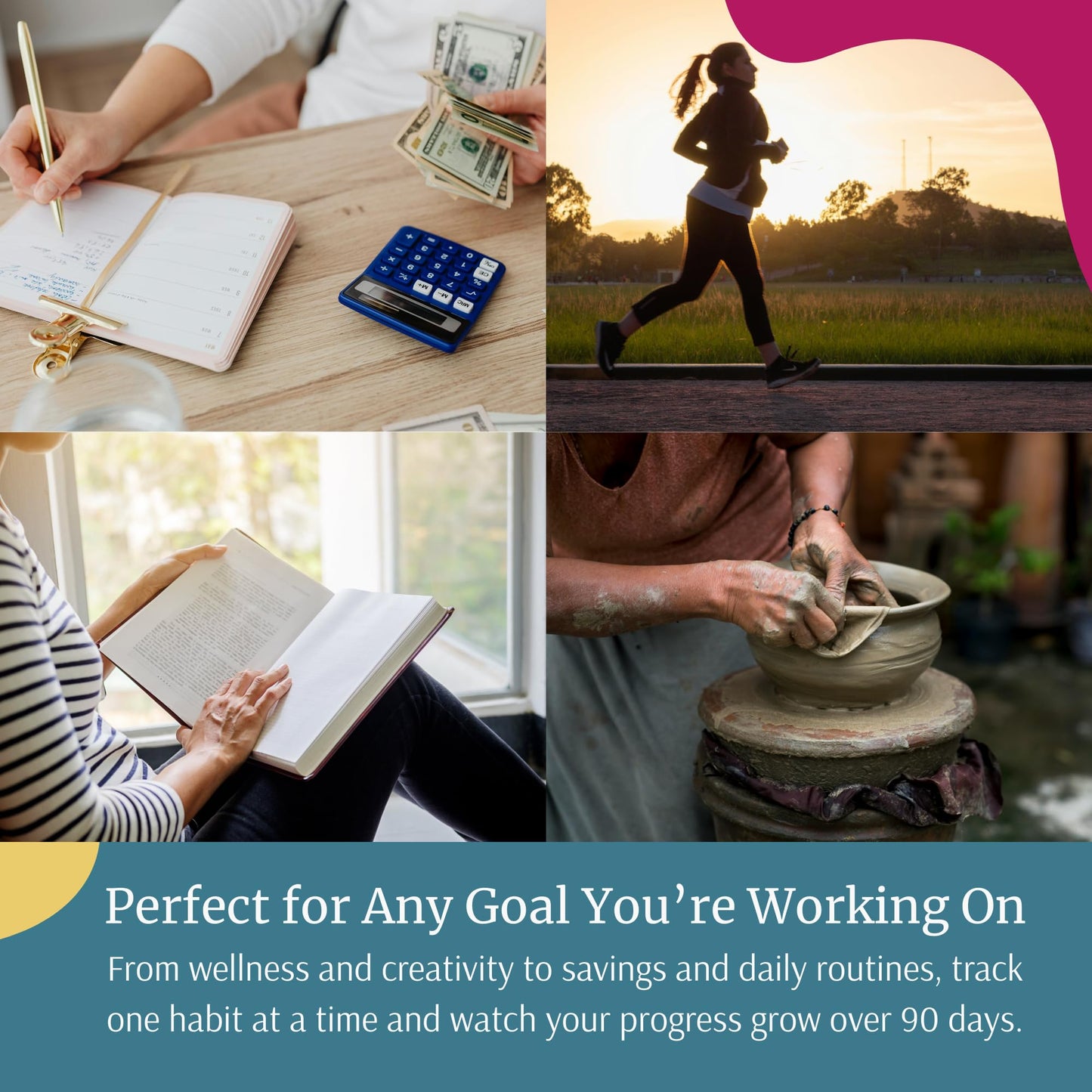 90 Day Scratch Off Habit Tracker (11.7" x 16.5") | Daily Streak Keeper & Goal Tracker with Motivational Prompts – Morning Routine & Productivity Chart for Adults