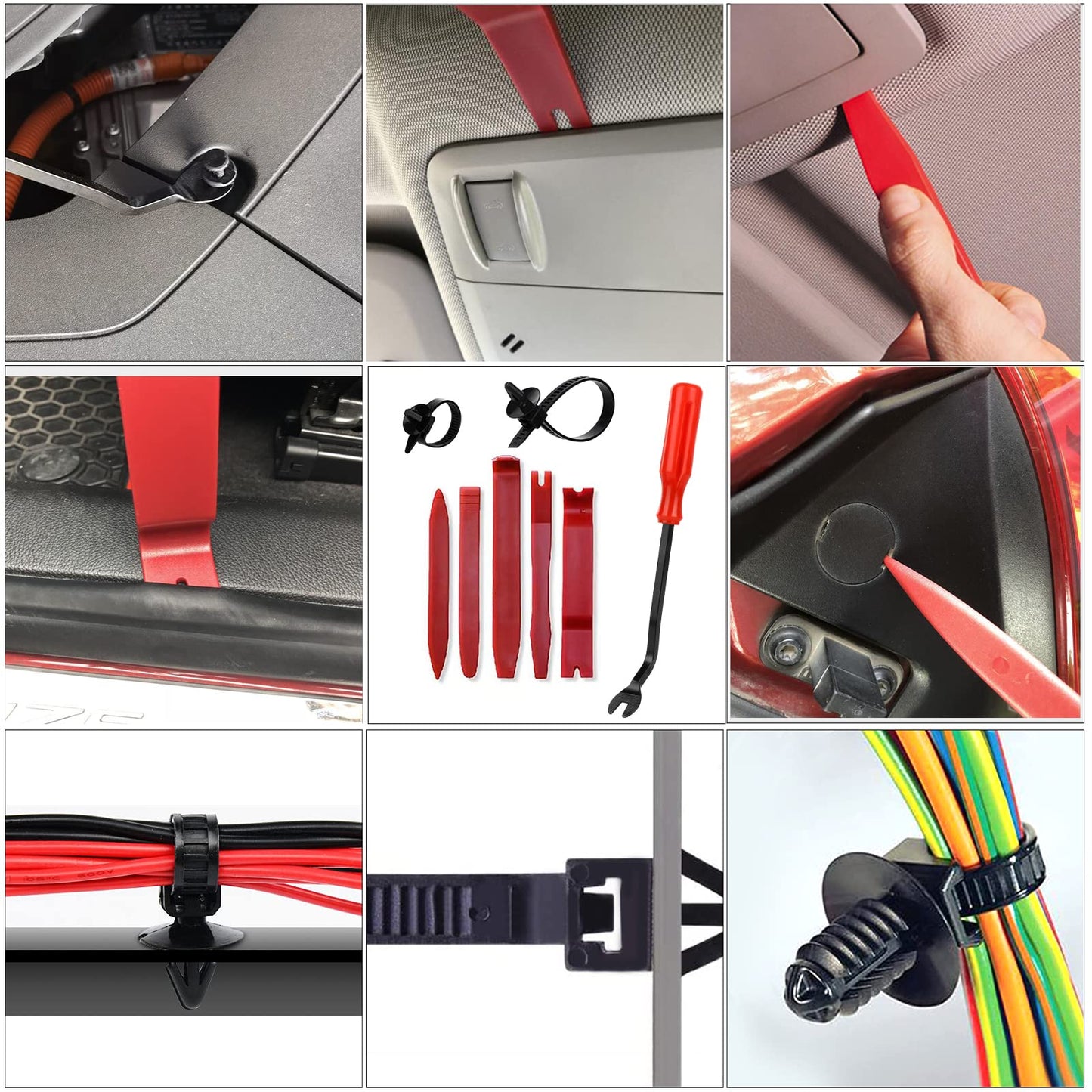 910Pcs Car Push Retainer Clips Plastic Fasteners Kit with 27 Most Popular Size Nylon Bumper Fender Panel Clips Push Pin Rivets for Toyota GM Ford Honda Chrysler