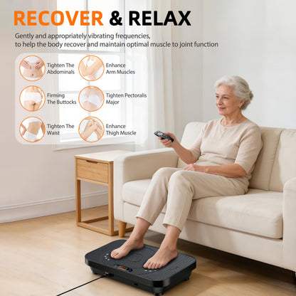 PBYRD Vibration Plate Exercise Machine -Full Body Shaker with Auto Mode, Acupressure Massage & Silicone Pedal, for Lymphatic Drainage, Weight Loss & Fat Burning, Home Fitness Equipment for Woman & Men