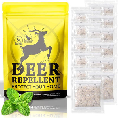 Deer Repellent - 12 Pouches for Effective Outdoor Protection Against Deer & Rabbits