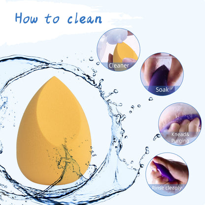 COSTICA Makeup Sponge Set Blender, Beauty Sponge Makeup Blender Flawless for Liquid - Multi Colored 4 pcs Rose Series