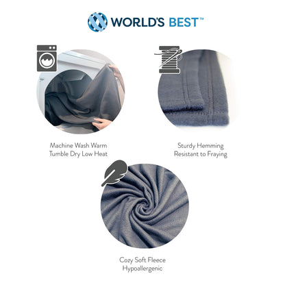 Wolf Essentials Cozy-Soft Microfleece Travel Blanket, 50x60 Inch, Lightweight, Compact, Perfect for Airplane and Car, Charcoal