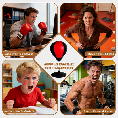 Desktop Punching Bag for Desk, Stress Relief Ball with Suction Cup for Office and Home, Funny Gag Gift for Boss Coworkers Friends, Mini Desktop Boxing Stress Relief Product for Adults
