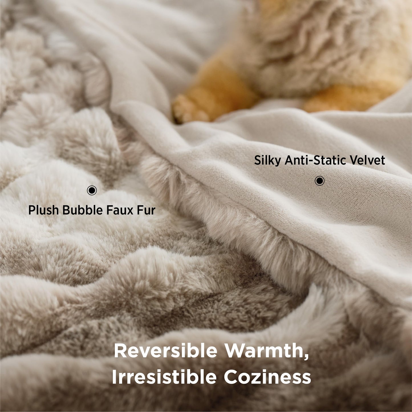 Bedsure Soft Fluffy Faux Fur Throw Blanket for Couch Cozy Gifts for Women, Fuzzy Fleece Bubble Blanket for Sofa Chair, Tie Dye Taupe Cloud Throw Coloring Bed Cover, Tan Brown Thick Warm Plush Bedding