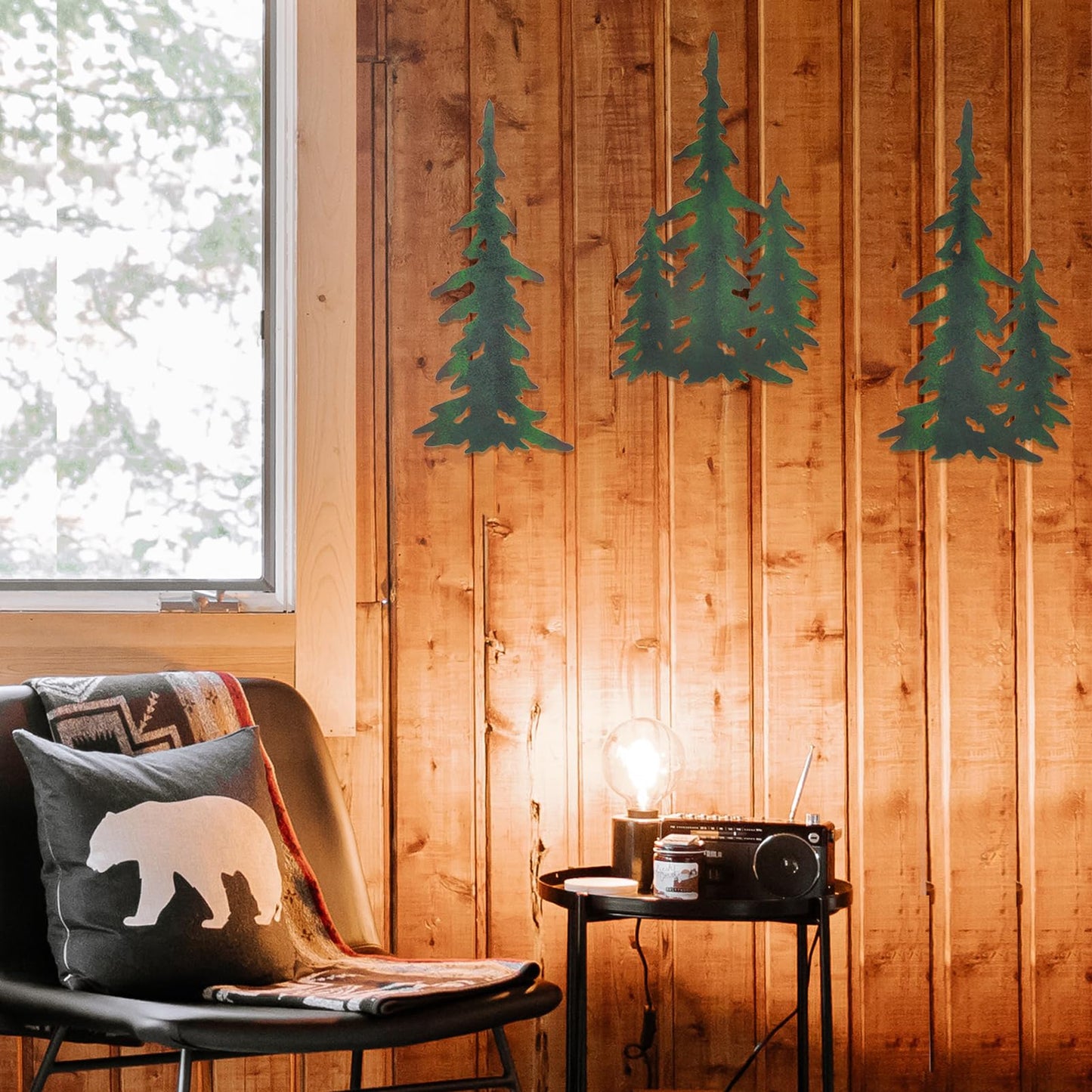 Pine Tree Decor Tree Wall Decor Outdoor Metal Wall Art Decor Hanging Farmhouse Country Forest Cabin Decor
