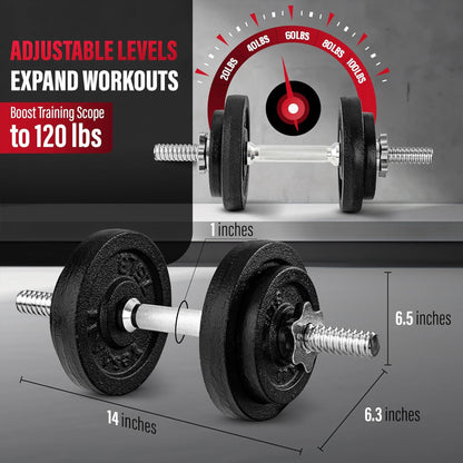 Yes4All Dumbbell Adjustable - 50lbs + Connector