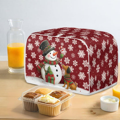 ASQVTIFE Christmas Snowman 4 Slice Toaster Cover Christmas Kitchen Decor Cute Dog Toaster Covers 4 Slice Wide Slot Toaster Oven Covers for Kitchen Counter Foldable Accessories