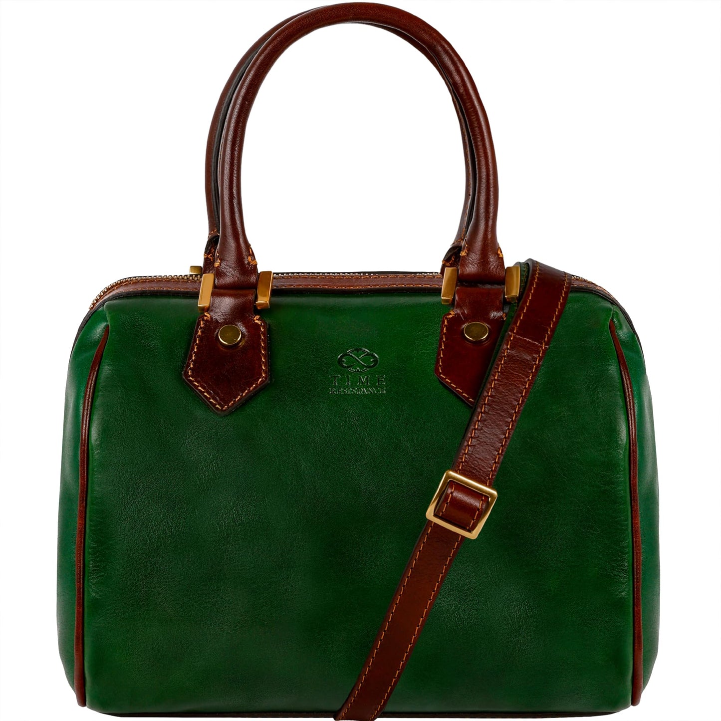 Time Resistance Leather Handbag - Full-Grain Leather Purse for Women - Top Handle Bag - Tote Bag (Green)