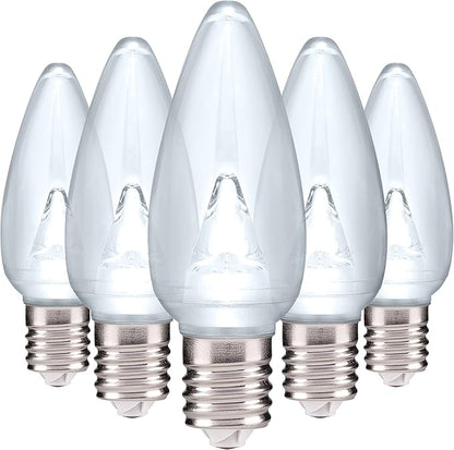 HLO Lighting Smooth C9 Christmas Lights | Cool White LED Bulbs for Indoor & Outdoor Christmas Decor | Set of 500