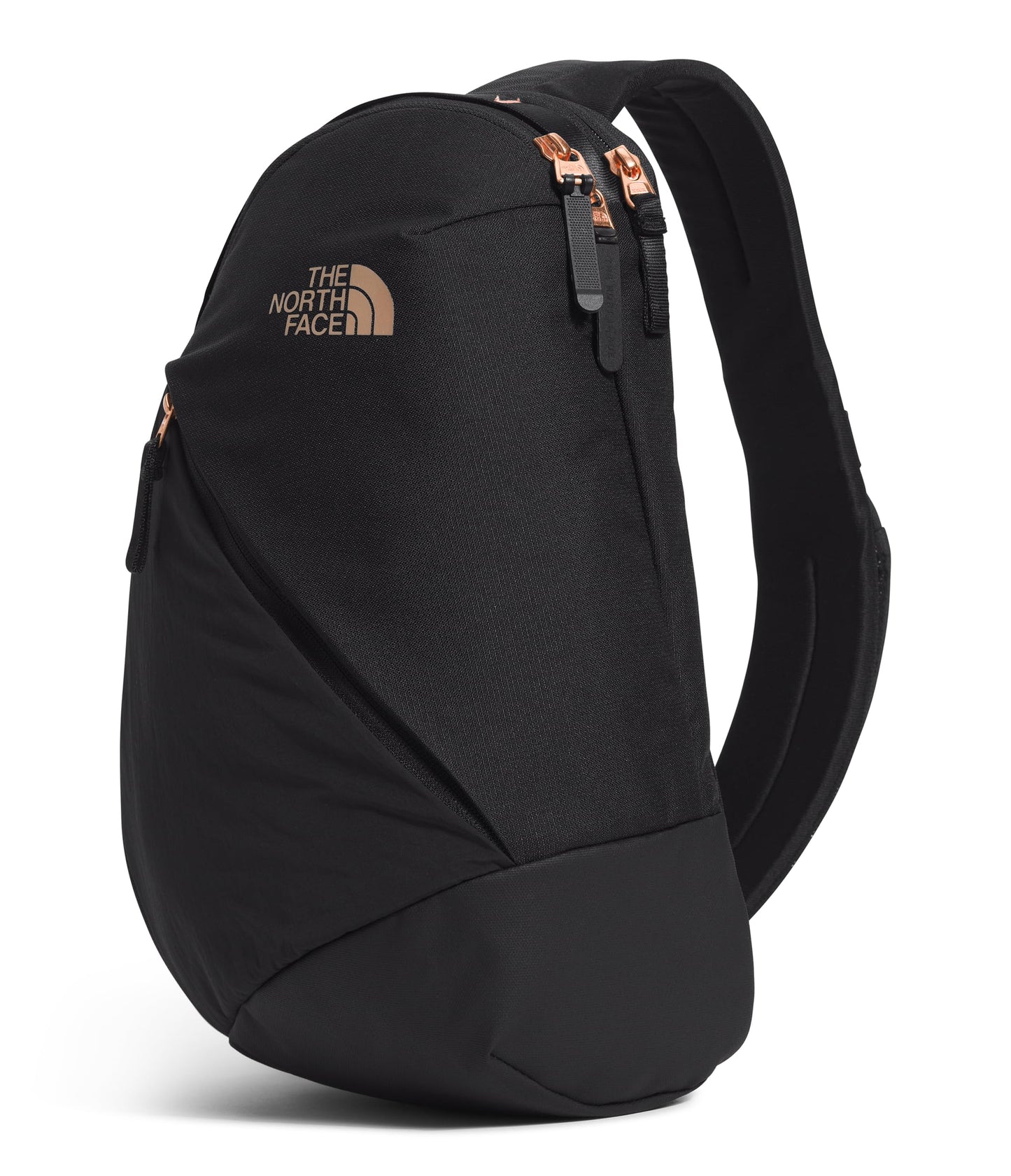 The North Face Women's Isabella Sling - Slim Carry Crossbody Bag with Large Main Compartment, Water-Repellent Finish, TNF Black Light Heather/Burnt Coral Metallic-NPF, One Size