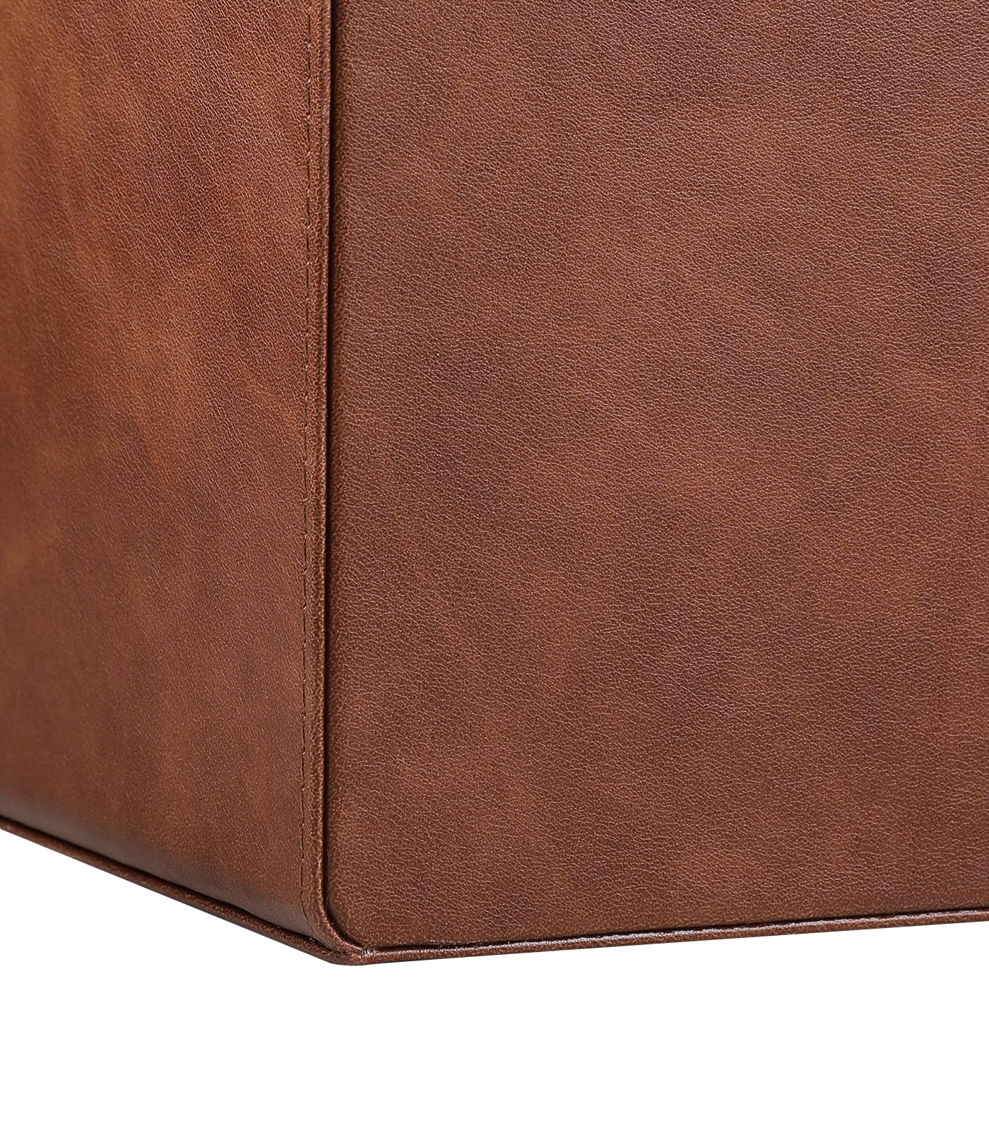 MEIBOOCH PU Leather Desk Organizer, Luxury Remote Control Holder for Home, Office Desk Accessories Table Caddy Bedside Nightstand Organizer (Brown)