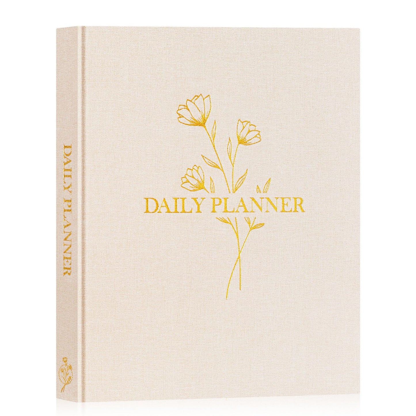 Lanpn Undated Daily Planner Hourly Schedule Notebook, 196 Pages 2 Page per Day To Do List Notebook Notepad Appointment Work Planner, Hardcover Daily Journal Organizer Book For Women 7.7" x 9.3" Beige