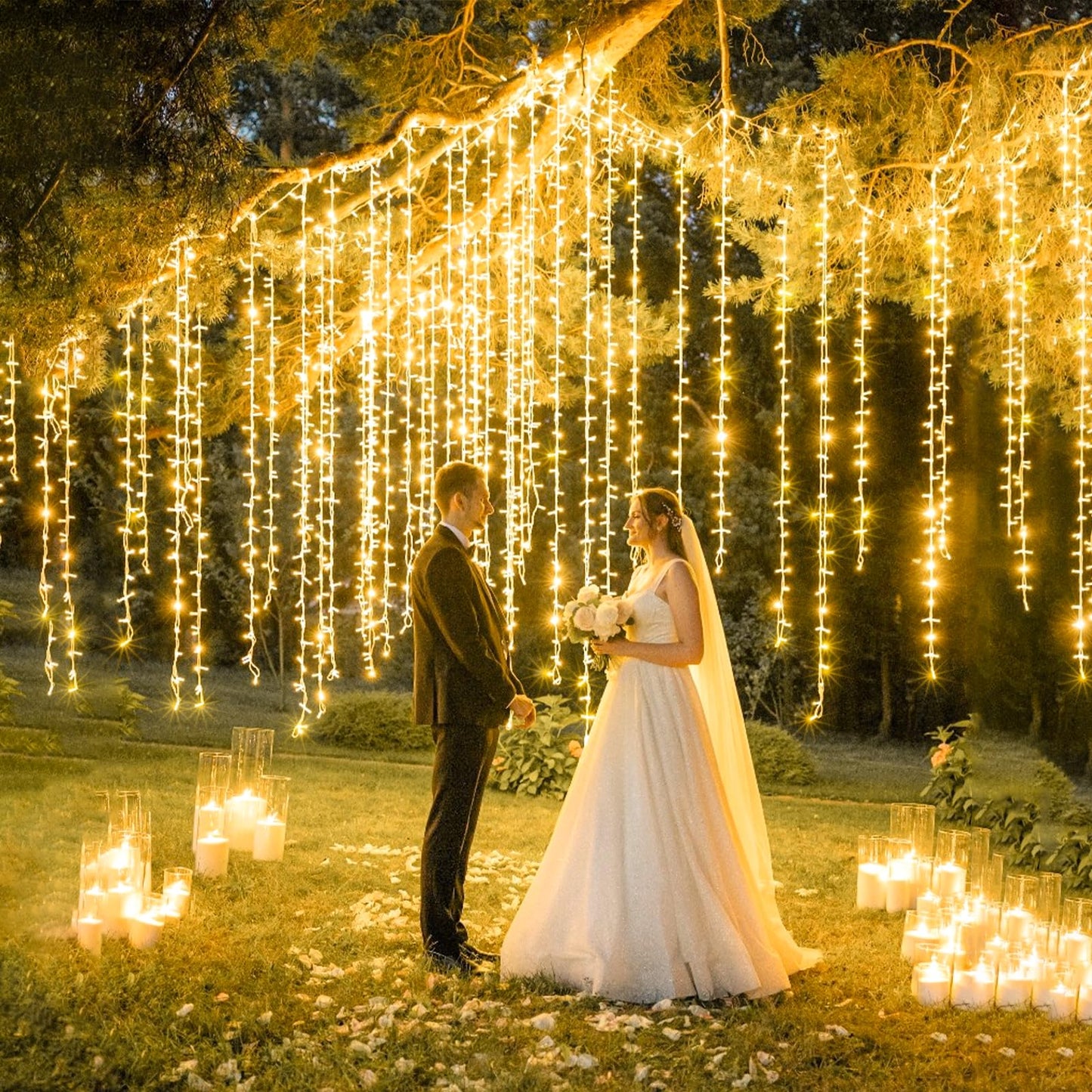 100ft 300 LED String Lights Indoor Connectable Warm White Christmas Lights Outdoor Waterproof, Twinkle Fairy Lights Plug in Clear Wire for Outside Wedding Bedroom Garden Tree Decorations