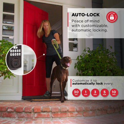 Kwikset SmartCode 260 Keyless Entry Electronic Keypad Deadbolt Door Lock with Auto-Lock, Custom User Codes, Advanced Security in Satin Nickel Contemporary