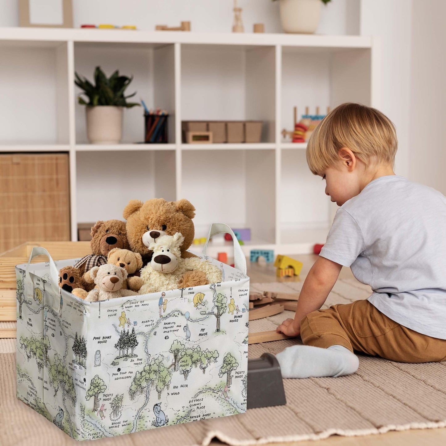 ZsaTuiy Winnie Nursery Baby Stuff, Winnie Storage Basket, Winnie Nursery Storage Baske Storage Basket With A Waterproof PE Coating, Storage Baskets Suitable For Bathroom and Bedroom