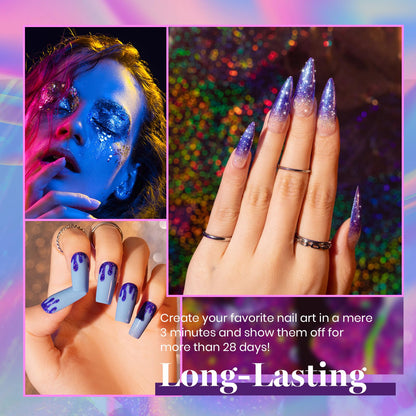 Beetles Cat Eye Gel Polish Set - 24Pcs 20 Colors Glitter Dark Color Changing Gel Nail Polish Kit with Base Gel Glossy Matte Top Coat Soak off UV DIY Nail Art Salon Ombre Black Nails Gift