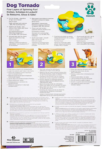 Outward Hound by Nina Ottosson Dog Tornado Treat Puzzle Dog Toy, Level 2 Intermediate, Blue