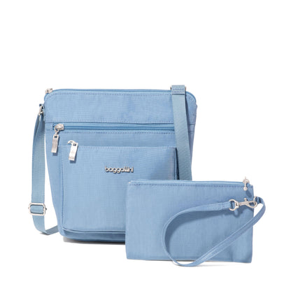 Baggallini Pocket Crossbody Bags for Women 8x8 Small Lightweight Durable Water-resistant Travel Purse W/Rfid