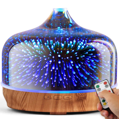 Porseme 500ml Essential Oil Diffuser, Aroma Ultrasonic Humidifier with Remote Control, BPA Free, Auto Shut-Off, Timer Setting for Large Room Sleeping Yoga