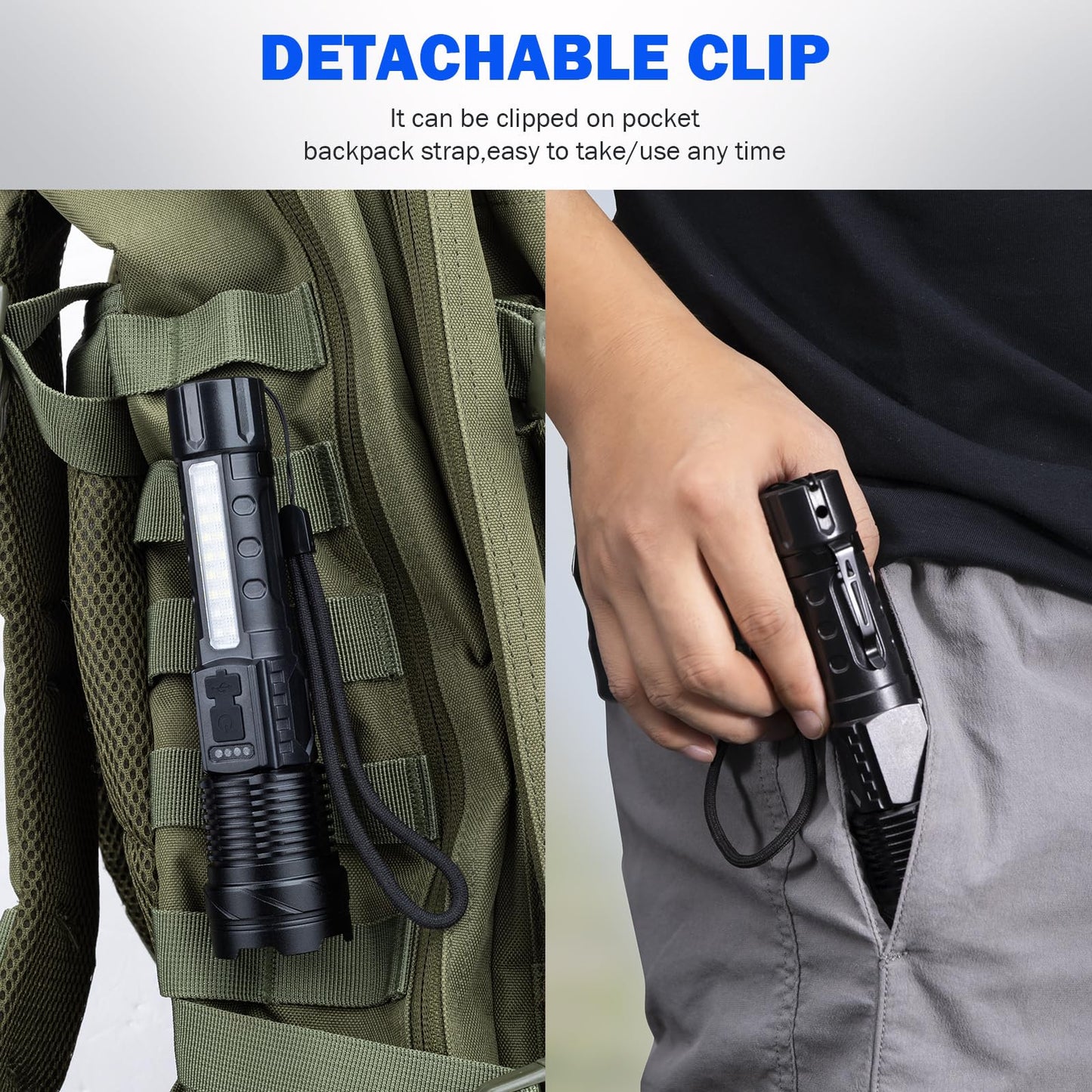 Cinlinso Flashlight High Lumens Rechargeable 2 Pack, 990000 Lumen Super Bright Led Flashlights with 7 Light Modes, IPX6 Waterproof, Powerful Handheld Flash Light for Camping Home Emergencies