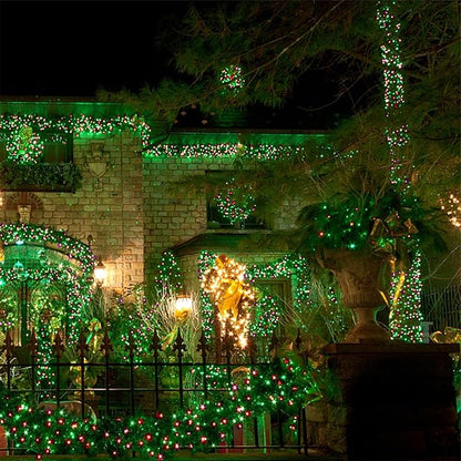 WATERGLIDE 1000 LED Christmas String Lights, 328 FT Green Wire LED Decorative Fairy Lights with Remote & 8 Modes, Waterproof for Outdoor Xmas Holiday Party Garden Wedding Home Decor, Red & Green