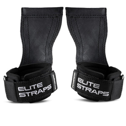 Fitgriff® Elite Straps - Lifting Wrist Straps (Rubber Grips) for Weightlifting, Gym, Workout, Deadlift - Anti-Slip Revolution for Men and Women (Black, M/L)