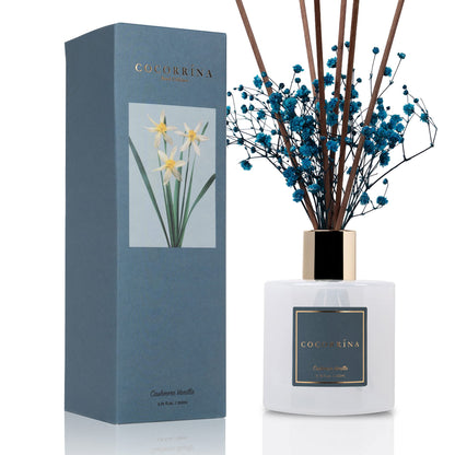 COCORRÍNA Reed Diffuser - Cashmere Vanilla 6.7 fl oz Reed Diffuser for Bedroom Bathroom Home Décor