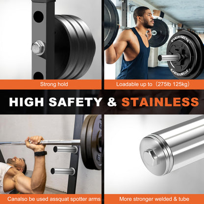 EVERYMATE Stainless Steel Weight Plate Holder - Power Rack & Squat Rack Attachments 2 Inch Olympic Plate Storage Rack for 2x2 3x3 2x3 Power Cage Accessories