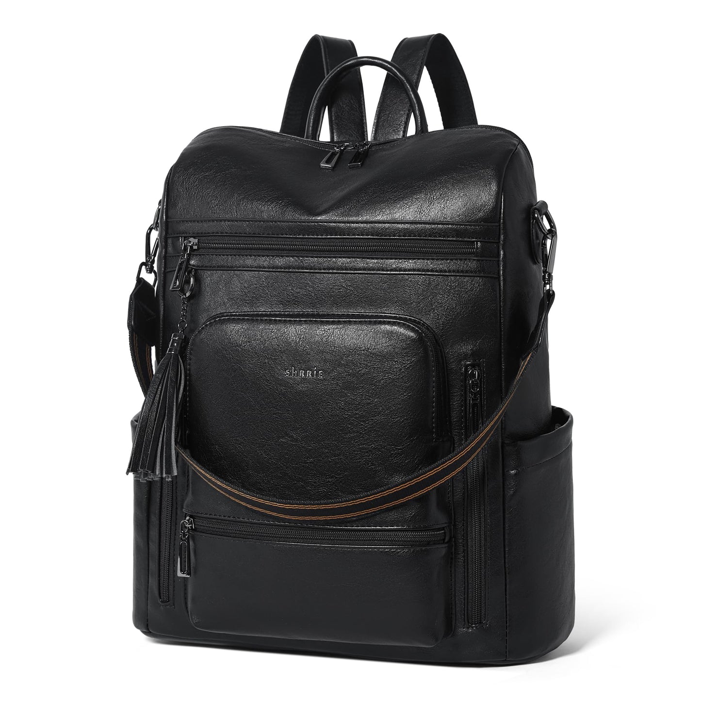 Shrrie Vegan Leather Laptop Backpack for Women 15.6 inch Work Backpack Fashion Travel Backpack Purse for Business College
