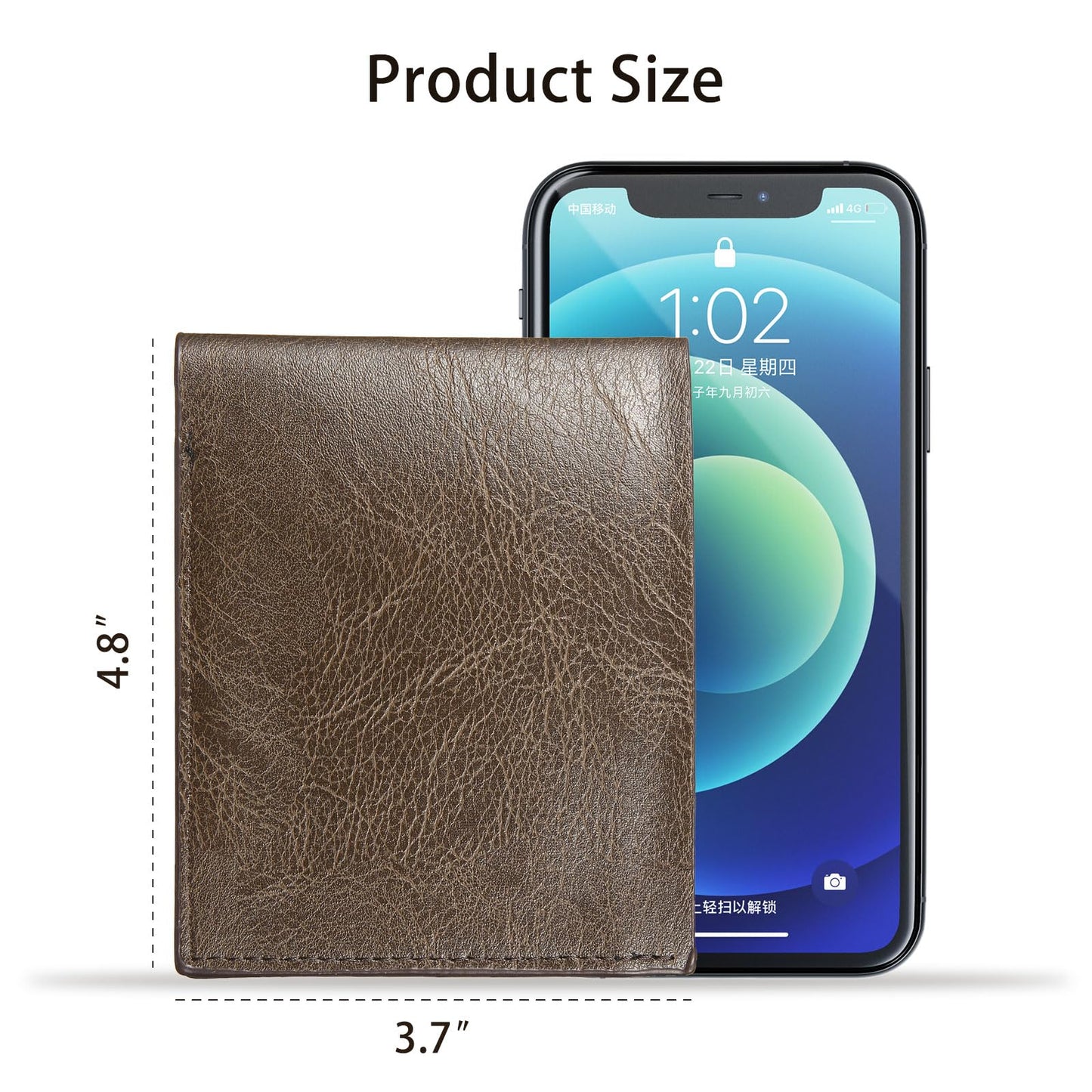 VZZNN 12 PCS Leather Bifold Wallets for Men,Men’s Wallet Bulk for DIY Engraving,With money clip,card holder (Brown)