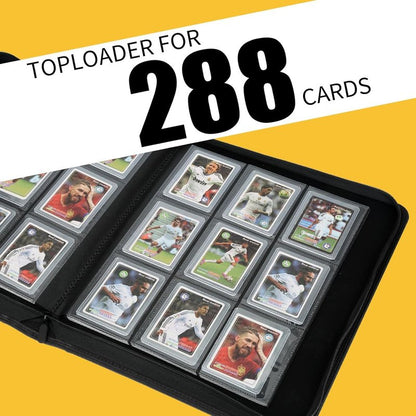 Toploader Binder,Toploader Hard Cases, 9-Pocket Pages Sleeves Hold up 288 Cards.Toploader Card Binder with Sleeves for “3×4” rigid，Card Holder(purple)