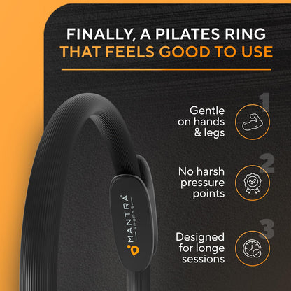 MANTRA SPORTS Pilates Ring - 13 Inch Magic Circle Pilates Ring - Toning Inner Thigh Exerciser, At-Home Yoga Equipment for Home Workouts - Thigh Master for Women, Arms & Core Toning - Carbon Black