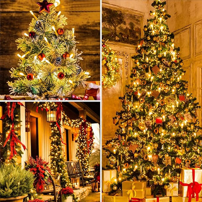 125FT 380 String Lights Indoor Outdoor Clear Wire, Plug in Christmas String Lights Connectable, Timer & Memory, Waterproof Twinkle Tree Light for Indoor Outdoor Classroom Patio Yard Holiday Decoration