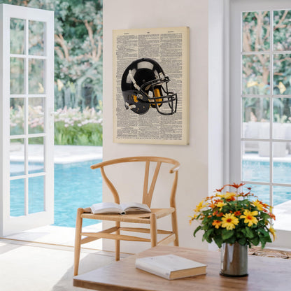 Poster Master 2-Piece Football Canvas - Sports Print - Ball, Helmet & Game Art - Physical Education Wall Design - Dictionary Art - Great Gym or Office Wall Decor - Available in 8x10 to 30x40