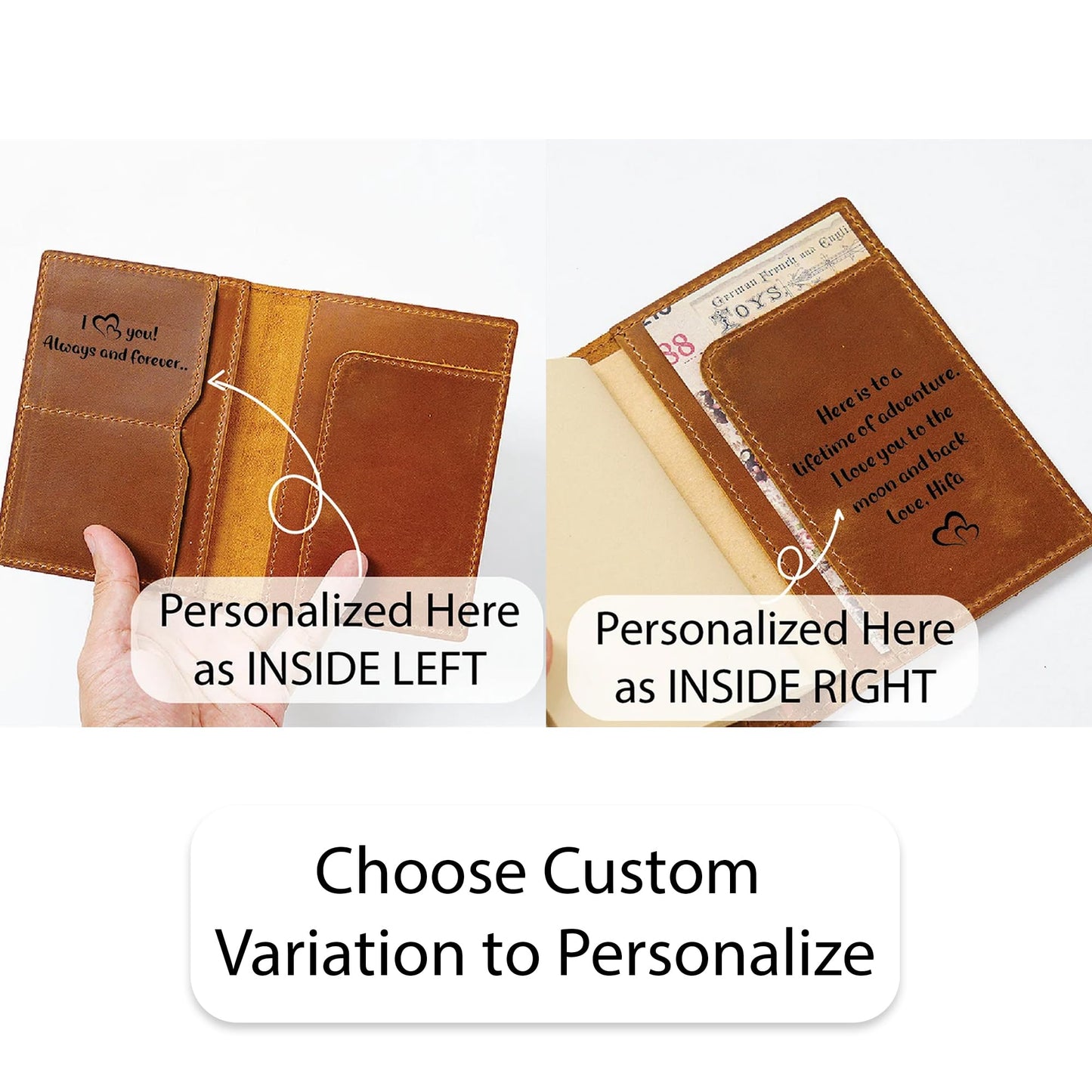 HIFA Leather Passport Holder, Handmade Passport Cover with Card and Ticket Slot - Genuine Leather, Elegant Design, Easy Access - Passport Case, Passport Wallet, Passport Holder