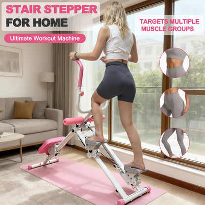KINMAC 2-in-1 Stair Stepper and Ab Workout Machine, Multi-Function Trainer Compact Home Gym Exercise Equipment for Full Body Cardio and Core Training
