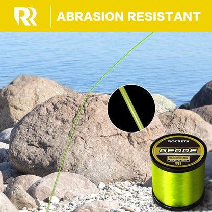 ROCRETA Geode Monofilament Fishing Line - Premium Resistant Nylon Mono Fishing Line 3-100lb - Superior Freshwater & Saltwater Mono Leader Materials 500/1200/2400yds