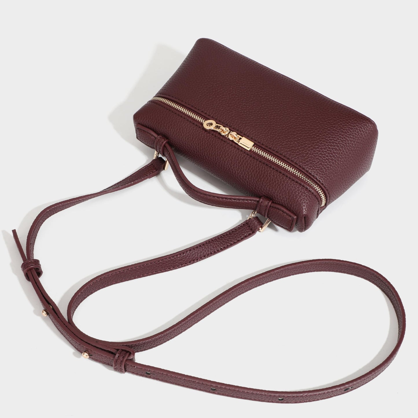Rejolly Crossbody Bag for Women Small Leather Pouch Purse Top-Handle Trendy Shoulder Handbag Gold Hardware Coffee