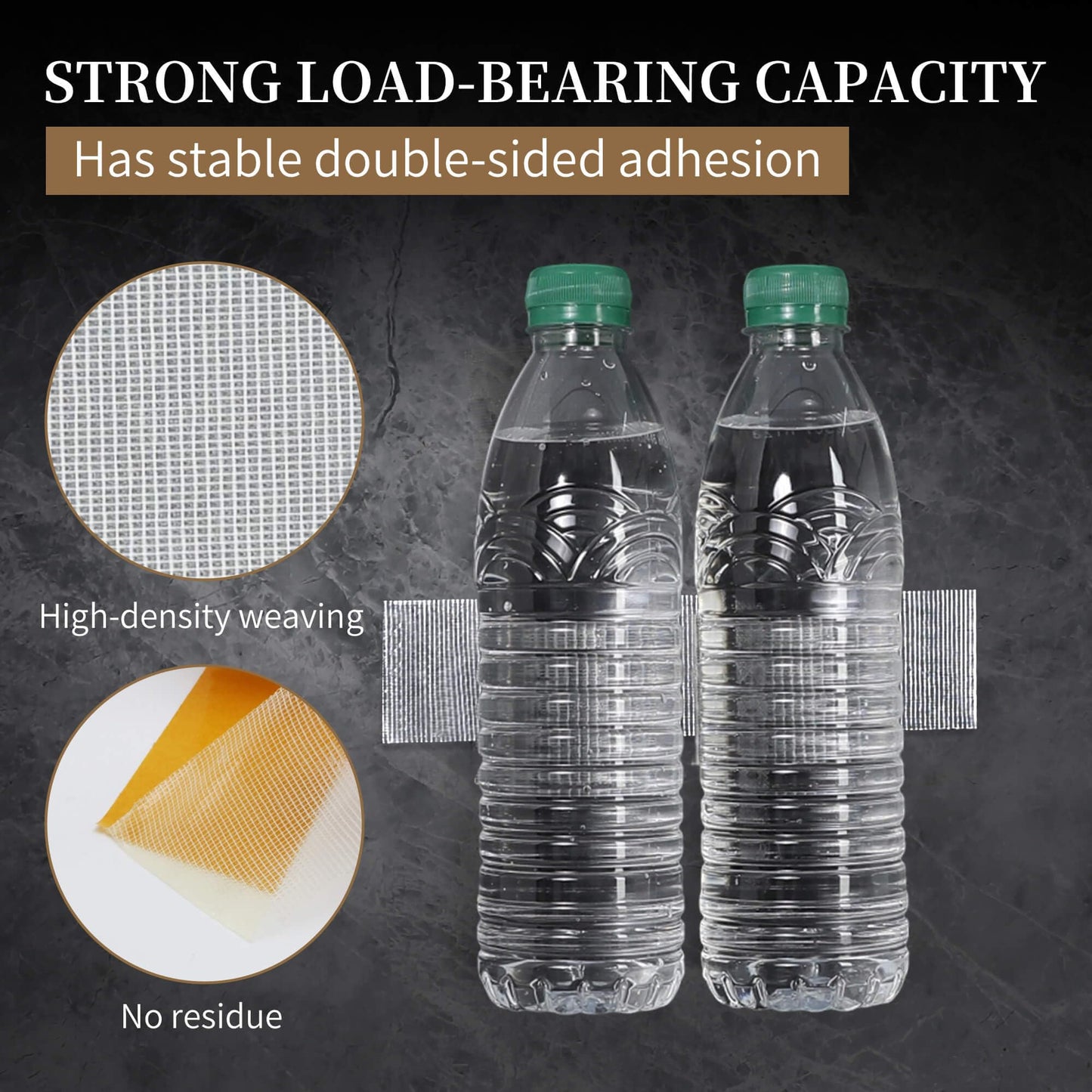 3 Rolls Tearable Double Sided Tape - 2”x 33 Ft Per Roll Heavy-Duty Removable Adhesive No-Scissors Hand-Tear Design Strong Hold No Residue Waterproof Multipurpose Mounting Tape for Carpets Photo Walls