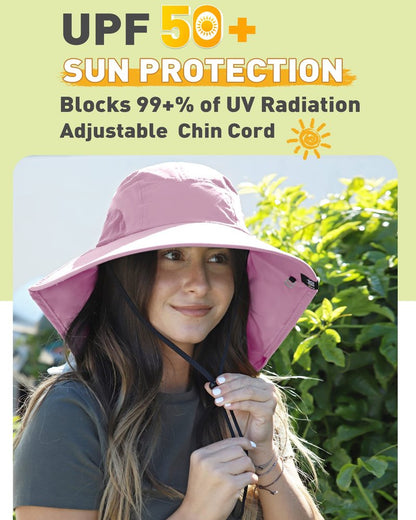Tirrinia Chic & UV Protection with Women's Sun Hats, Wide Brim with Neck Flap, Perfect for Outdoor Adventures
