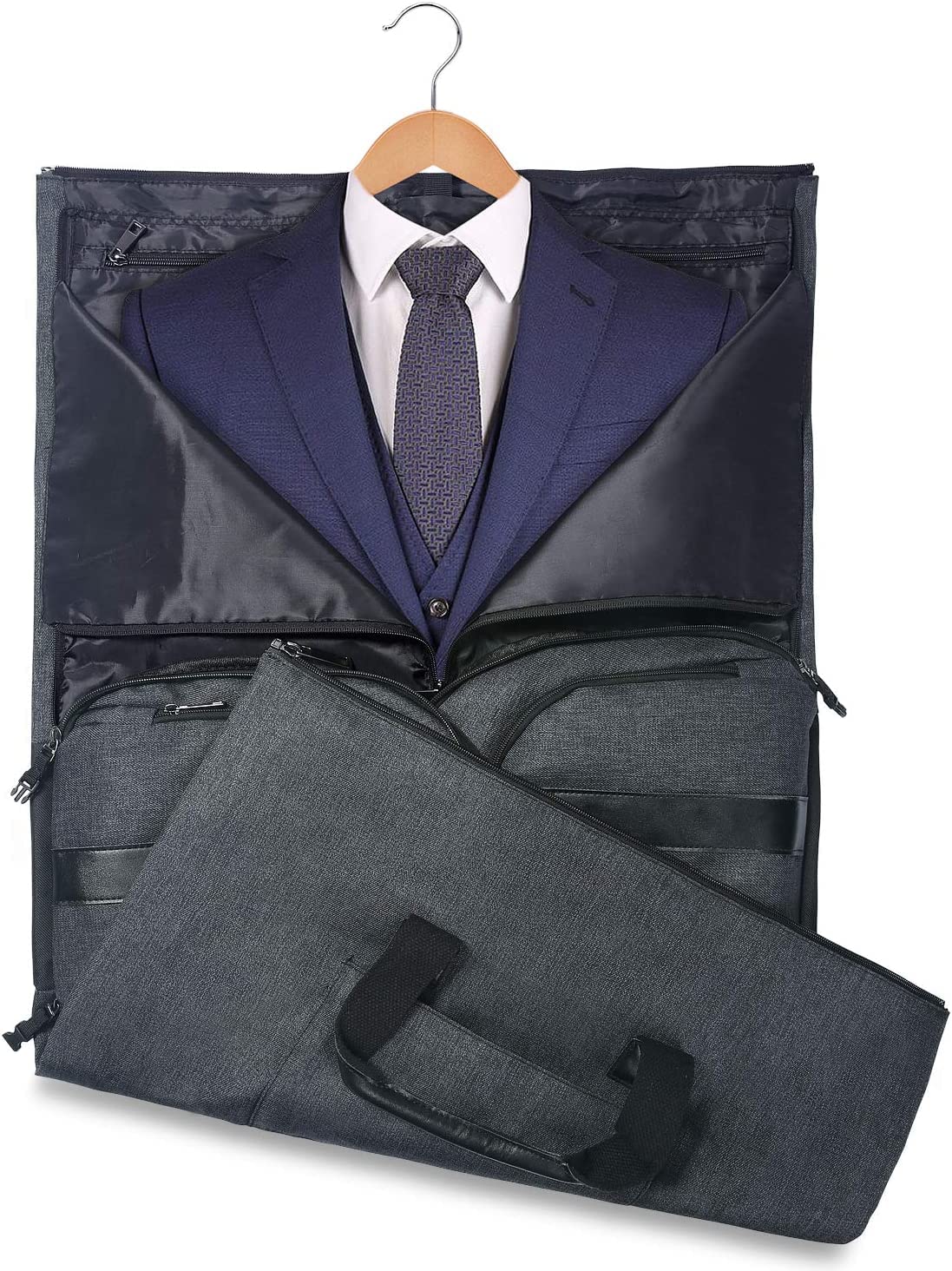 UNIQUEBELLA Travel Garment Duffel Bag, 45L Carry on Suit Bag for Men Convertible Foldable Weekend Bag with Shoe Compartment