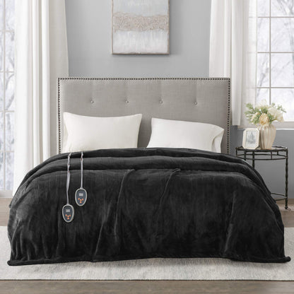 Beautyrest Heated Electric Blanket for Cold Weather, Fast Heating Heated Blanket, Auto Shut Off, Virtually Zero EMF, Multi Heat Setting, UL Certified, Sapphire Queen (90 inx84 in)