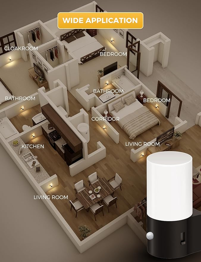 L LOHAS LED Motion Sensor Night Light, [2 Pack] Motion Activated Night Light Plug into Wall, Dimmable 100LM, Soft White 3000K, Motion Sensor Light Indoor for Hallway Bedroom Stairway Bathroom Elderly